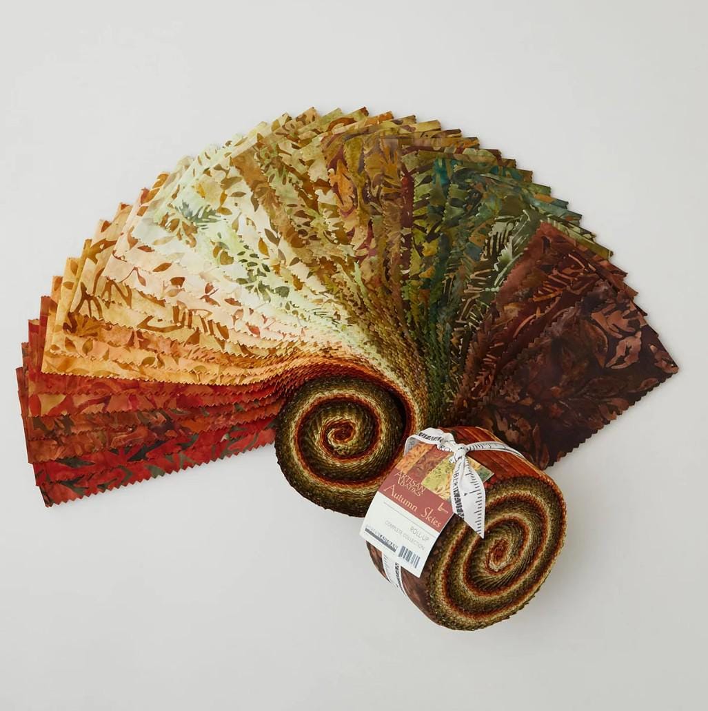 Java Batiks Autumn Skies Strips - Jelly Roll - (40) 2.5" Strips - by ...