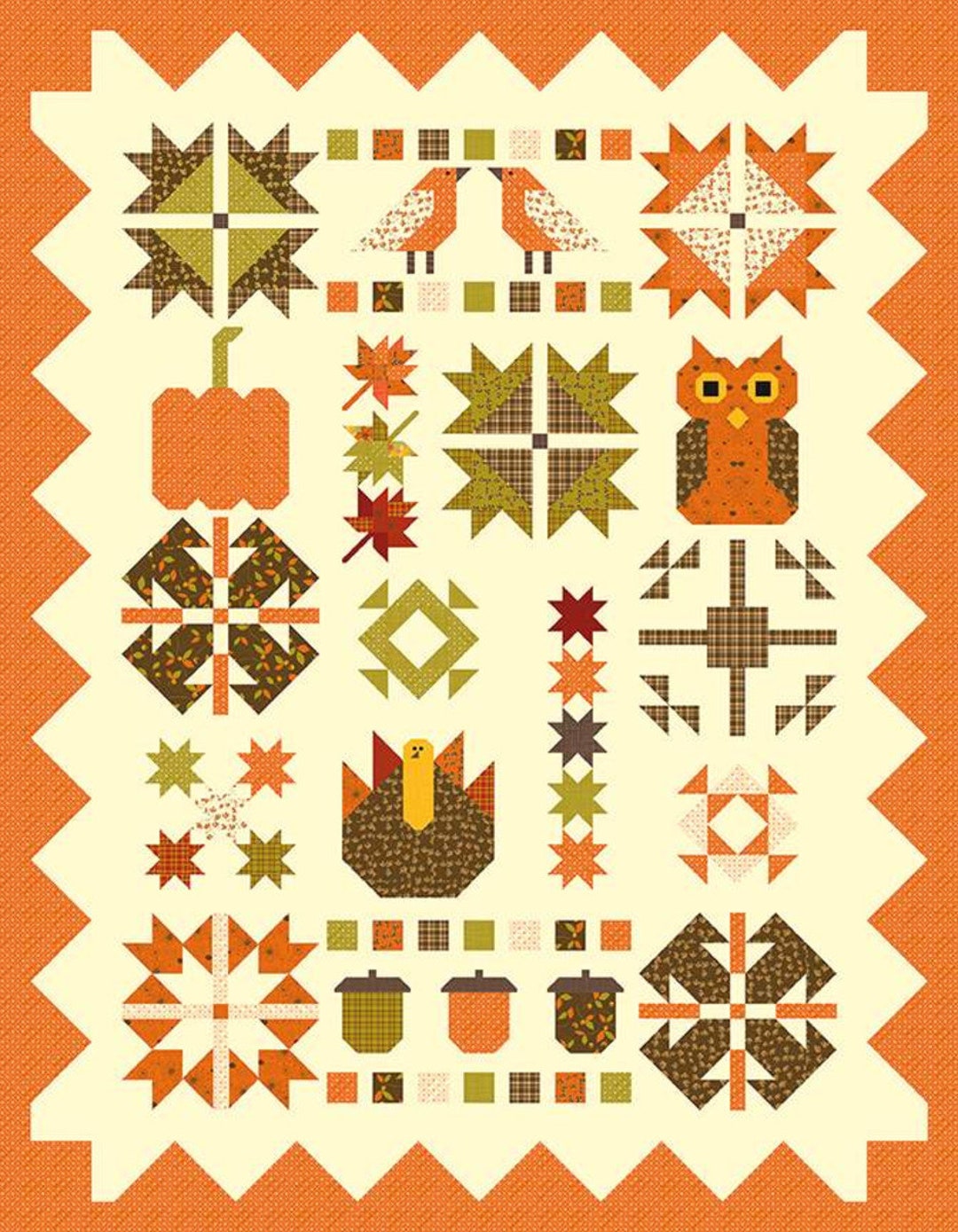 Fabulous Fall My Favs BOM Quilt PATTERN by Sandy Gervais of Pieces From ...
