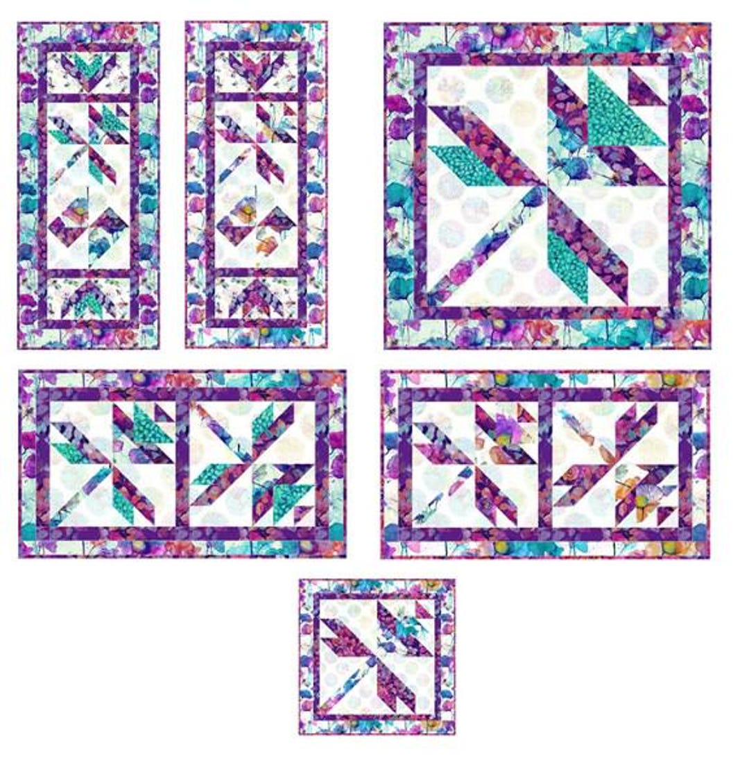 Dragonfly Delights Tableset - Quilt Pattern - by Sue Beevers for ...