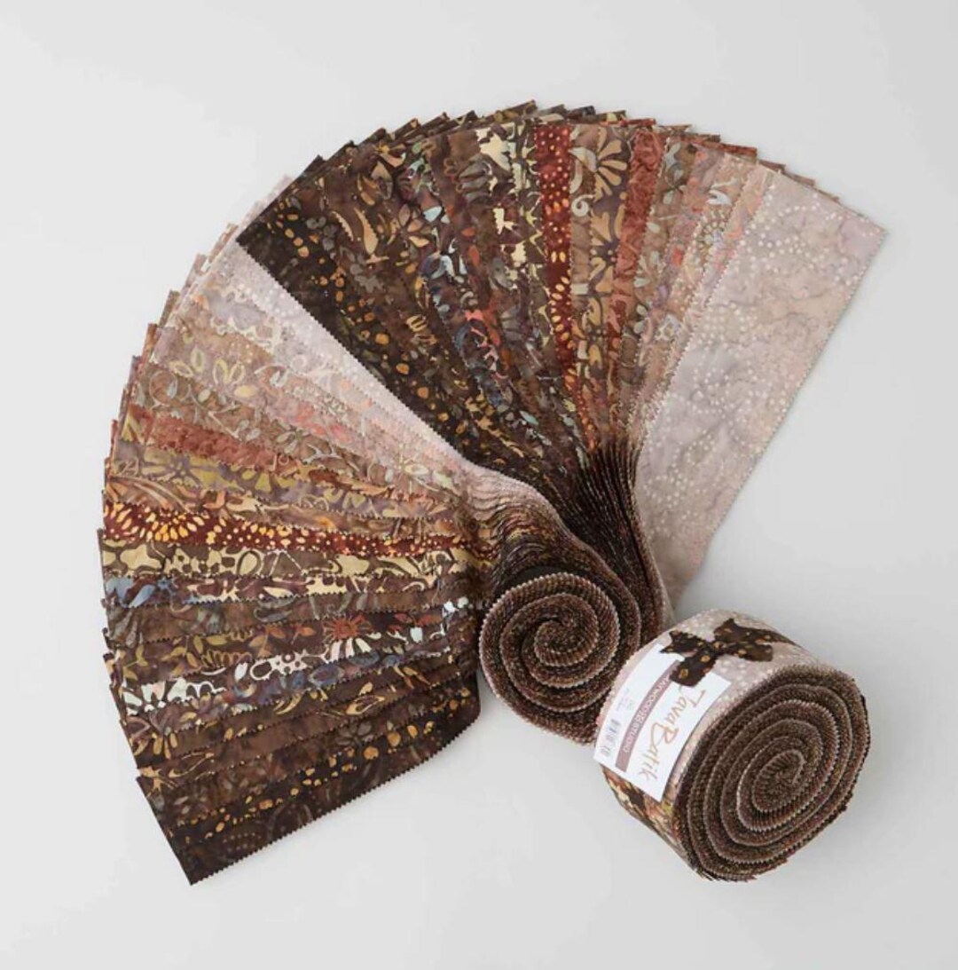Java Batiks Coffee Strips Jelly Roll 40 2.5 Strips by Maywood Studios ...