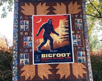 Bigfoot Legends Quilt KIT - by Holly Schwager of Something to Sew - 1 Yard Panel, Cryptids, Legends of the National Parks - 66&quot; x 78&quot;