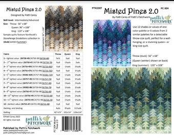 Misted Pines 2.0 - Quilt PATTERN - by Patti's Patchwork -  ombre trees - multiple sizes - PC-304