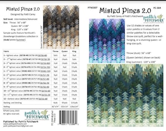 Misted Pines 2.0 - Quilt PATTERN - by Patti's Patchwork -  ombre trees - multiple sizes - PC-304