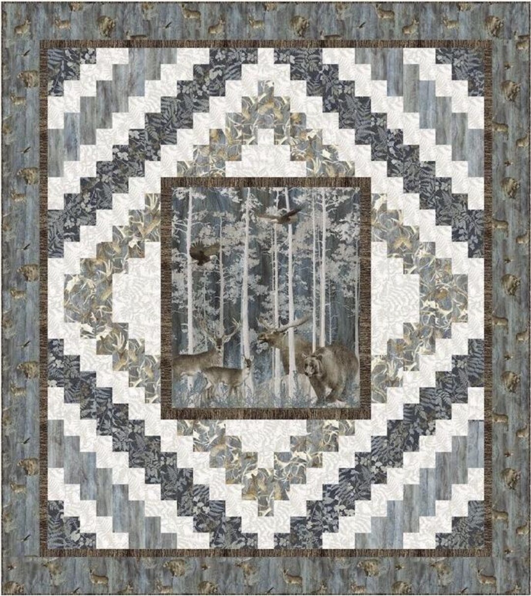 Timberlan Roses Quilt Woodland Trails - Quilt PATTERN - Pine Tree Country Quilts - 65