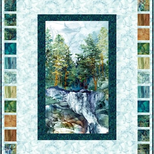 Landscape Gallery - Quilt KIT - by Kissed Quilts - 65" x 79" - Features Cedarcrest Falls Fabric by Northcott - PTN3203