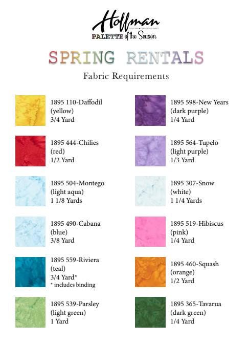 Spring Rentals - 2024 Fall Palette of the Season - Quilt KIT ...