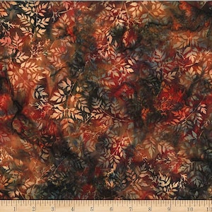 Holiday Spice Bali Batik - Packed Leaves - Bohemian - Hoffman Batiks - W2579 614-BOHEMIAN