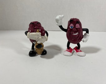 Vintage 1988 California Raisins 2.5” Toy Figure - Choice Of: Winking Man Or Saxophone Player - Collectible | Cake Topper | Gift Idea