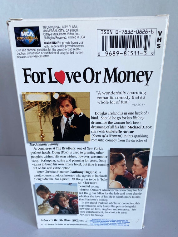 ヴィンテージ 1993 For Love Or Money VHS ビデオテープ - 主演