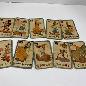 vintage & extrêmement rare 1950's Walt Disney Productions Mickey Mouse Card Game - Collectionnable | Afficher l’élément | Nostalgie | Idée cadeau