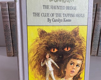 Vintage 1972 Nancy Drew Mystery Stories - The Haunted Bridge/The Clue Of The Tapping Heels By: Carolyn Keene - 1 Book, 2 Stories!