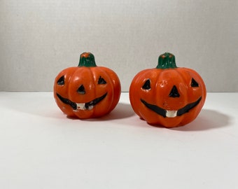 Vintage 1990’s Orange Smiling Pumpkin Candles x 2 •Unused• Collectible | Halloween Decor | Display Items | Gift Idea