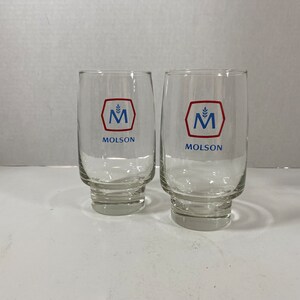 Vintage & RARE Molson Beer Glasses x 2 - Collectable | Barware | Bar Decor | Gift Idea