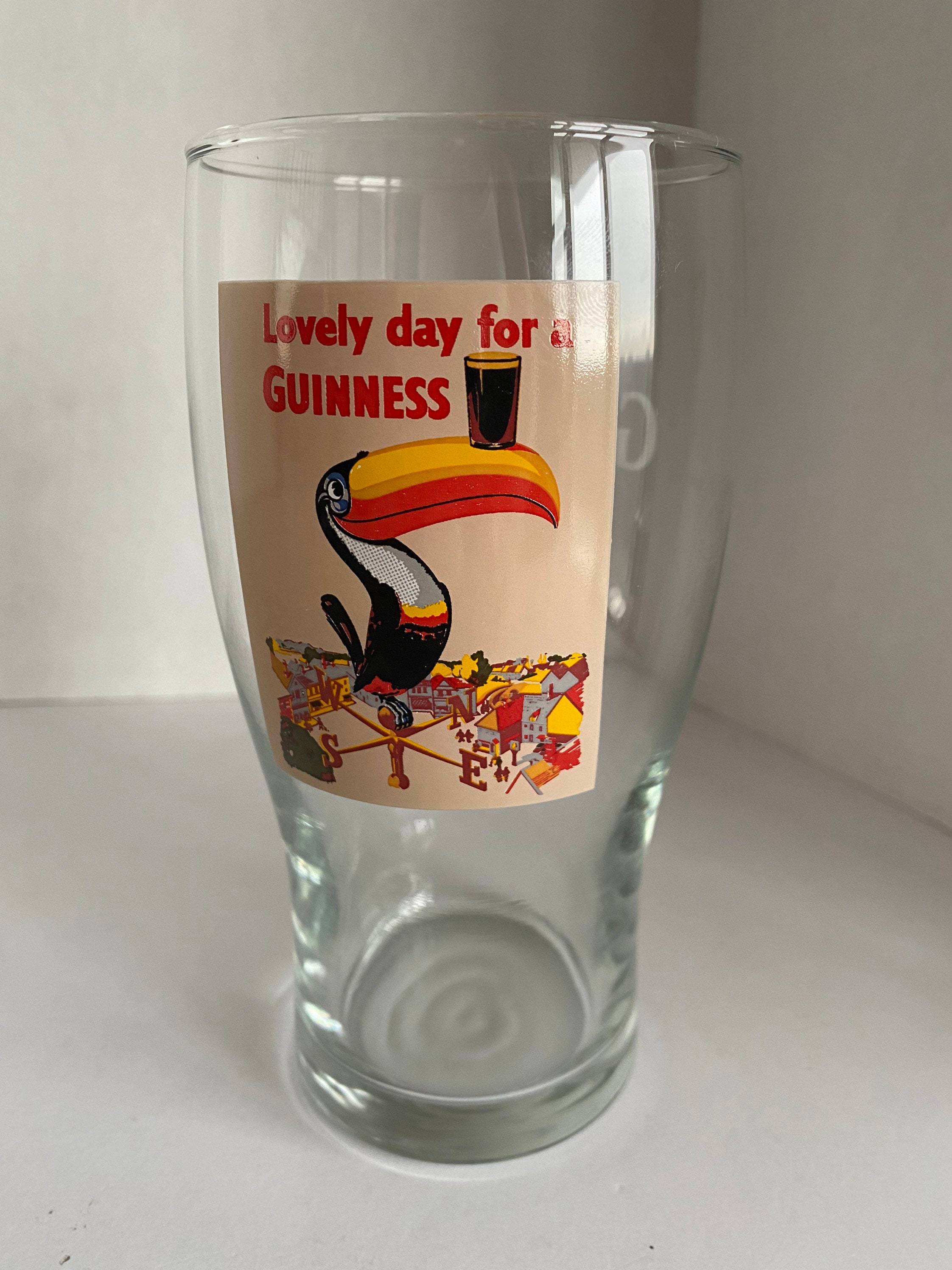 Retro Guinness Original lovely Day for A Guinness Beer/pint Glass With  Toucan Collectible/barware/gift Idea. 