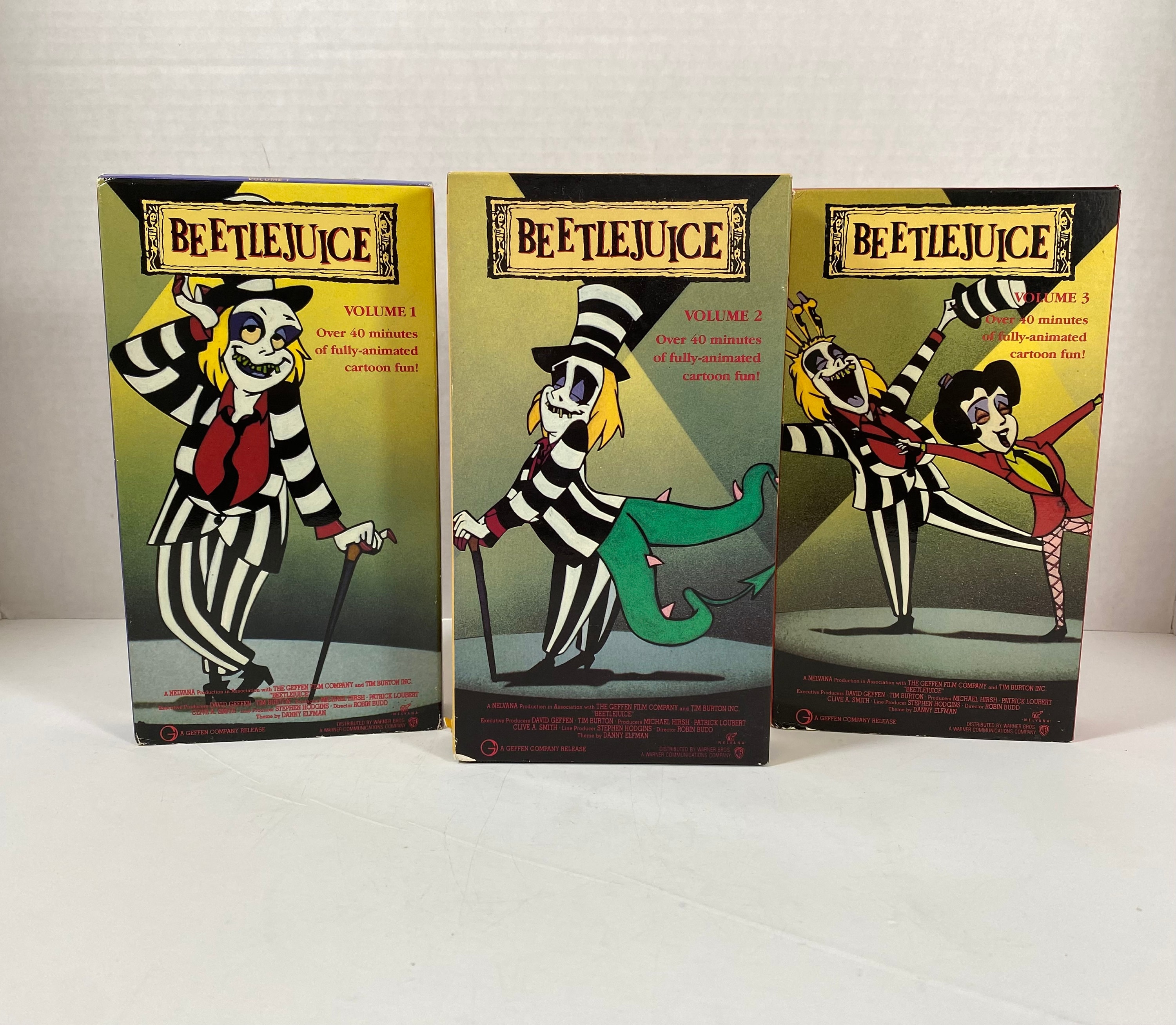 Vintage 1990 Beetlejuice Cartoon Vol. 1, 2 & 3 VHS Trio 