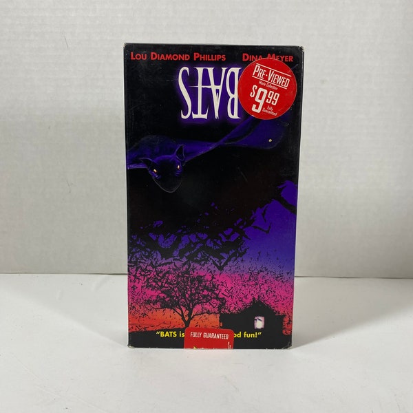 Vintage 1999 Bats VHS - Starring: Lou Diamond Phillips, Dina Meyer & Leon Carlos Jacott - Collectible | Horror | Thriller | Gift Idea