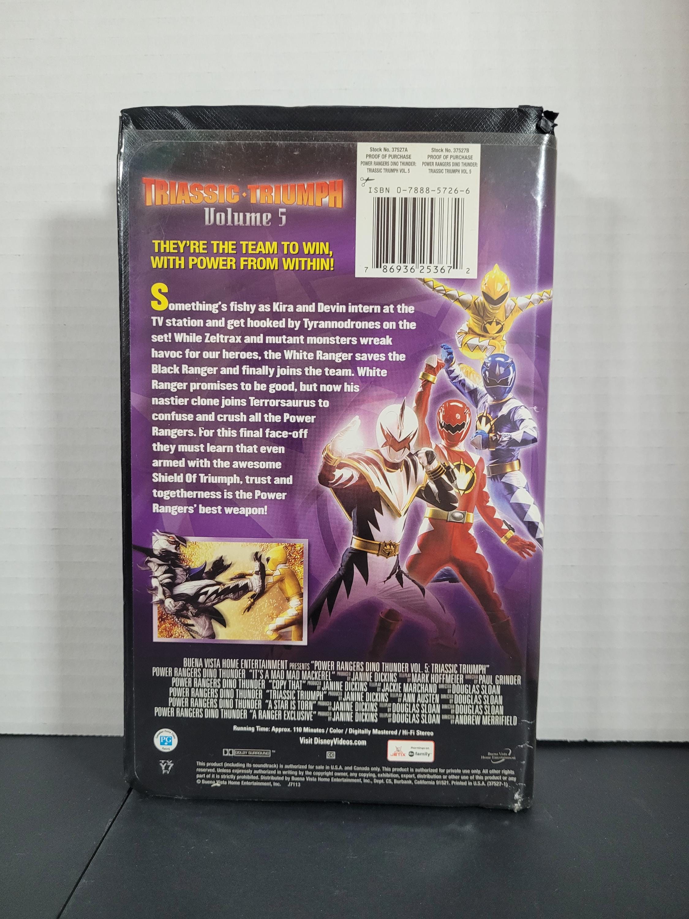 Vintage Power Rangers Dinothunder Triassic Triumph Vol 5 Vhs Tape