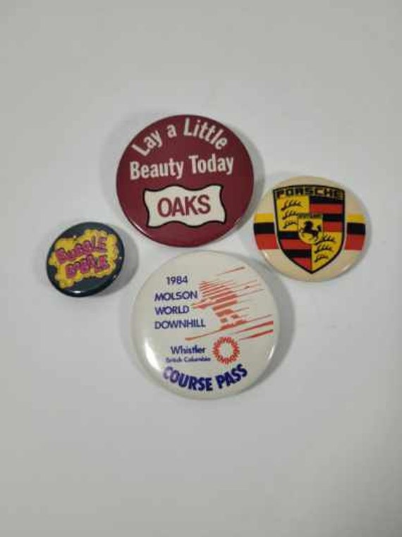 Vintage 1980’s Assorted Pin Badges x 4 - Collectib