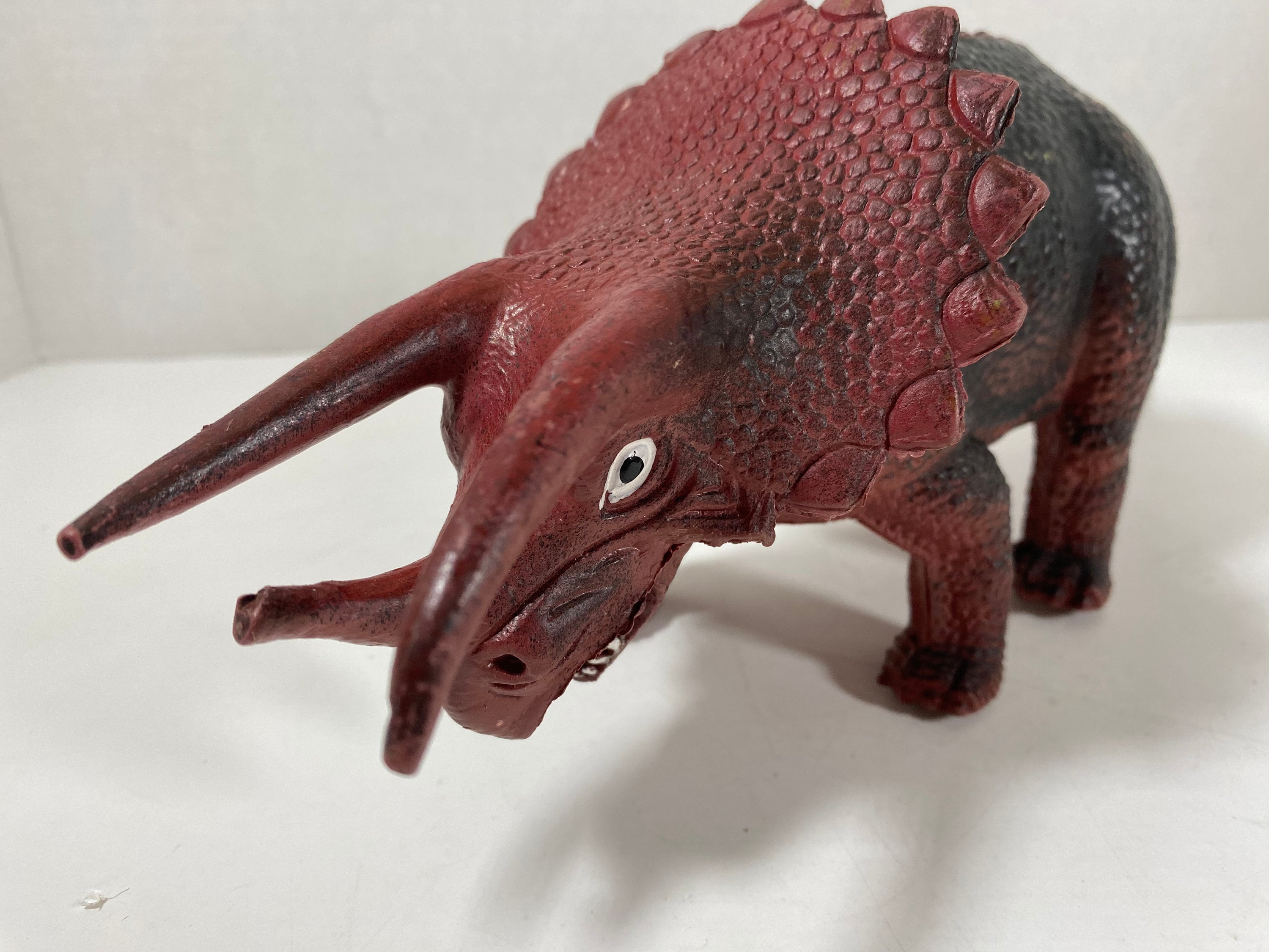 Vintage 1980's Dor Mei Triceratops 13” Toy Dinosaur Figure