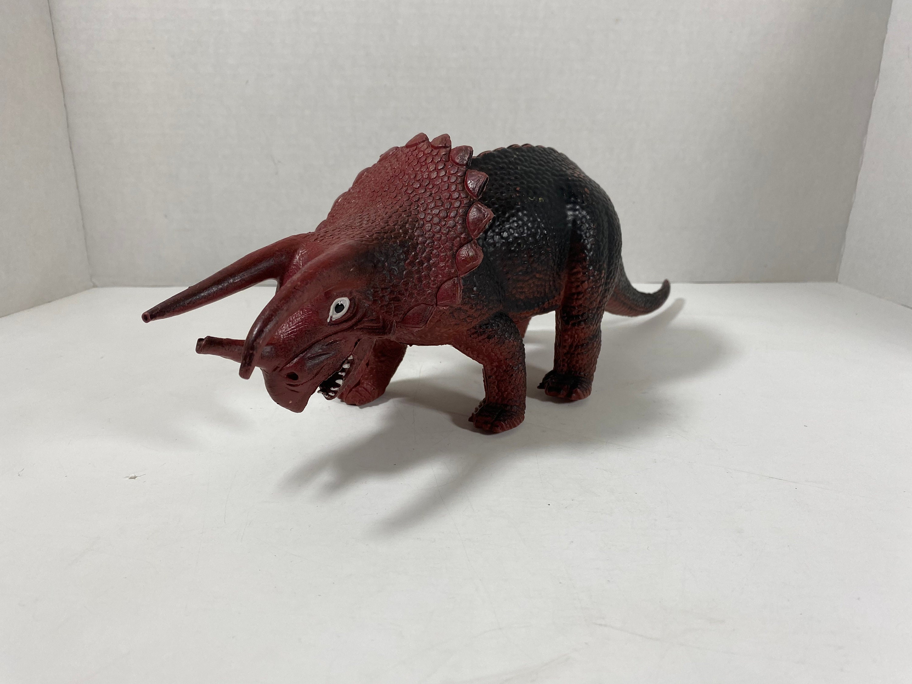 Vintage 1980's Dor Mei Triceratops 13” Toy Dinosaur Figure