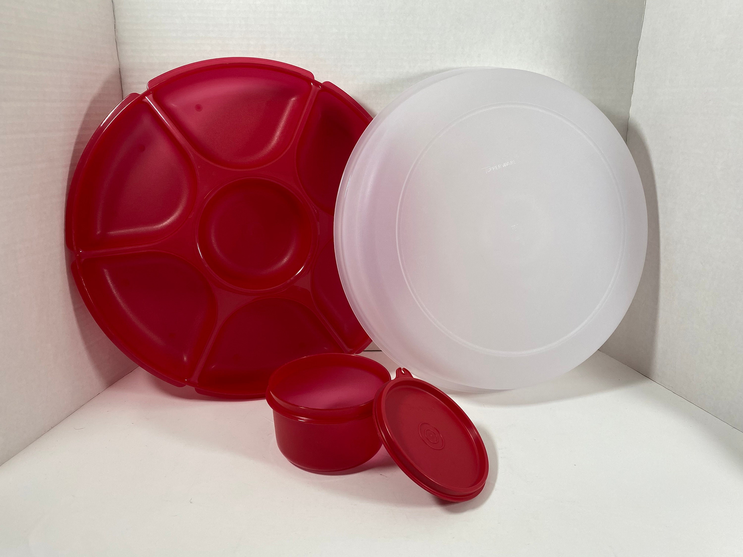 Plastic Snack Serving Tray With Lid And Removable Dividers