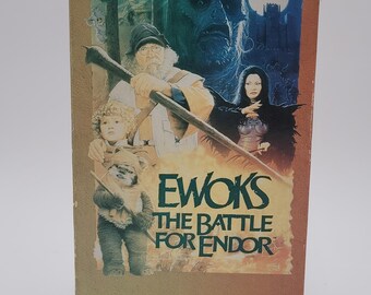 Vintage 80's Ewoks the Battle for Endor VHS Tape Sci-Fi Adventure Film Rental Tape