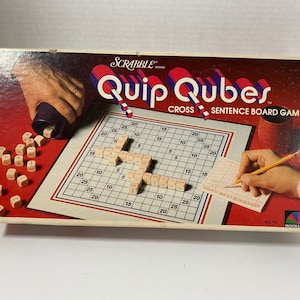 Scrabble Quip Qubes Word cross sentence Board Game 1981