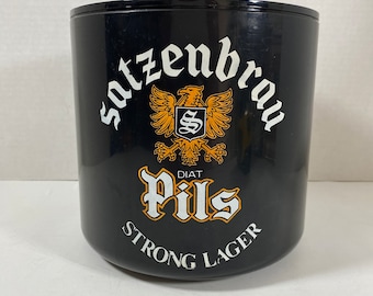 Vintage & RARE Satzenbrau Diat Pils Strong Lager Black Ice Bucket - Collectable | Barware | Bar Decor | Gift Idea