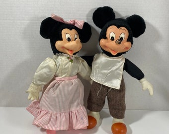 Vintage 1970er Jahre Applause Toys Walt Disneys Mickey & Minnie Mouse Plüschtier - Sammlerstück | Ausstellungsstück | Nostalgie | Geschenkidee