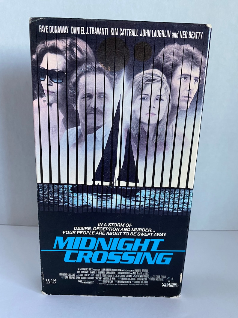 Vintage 1988 Midnight Crossing VHS Video Tape-Starring: Faye Dunaway & Kim Cattrall Collectible/Movie Enthusiast/Giftware image 1