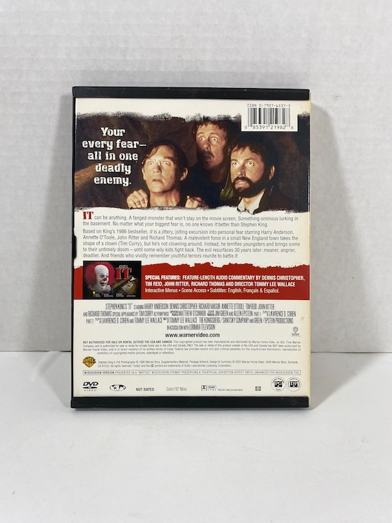 Vintage 2002 Stephen King's IT DVD - Starring: Tim Curry, Harry