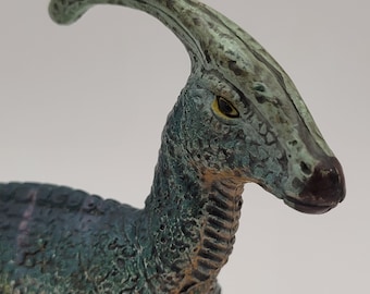 Vintage AAA Parasaurolophus Dinosaur Figure Solid Rubber