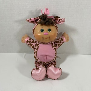 Cabbage Patch Kids Cuties Doll With Pink & Brown Giraffe Print - Collectable | Display Item | Nostalgia | Gift Idea