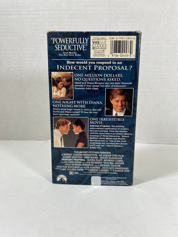 1993 年ヴィンテージ「Indecent Proposal」VHS - 主演: ロバート