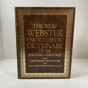 Vintage 1980 The New Webster Encyclopedia Dictionary Of The English Language Hardcover Collectable Educational Book Gift Idea image 1