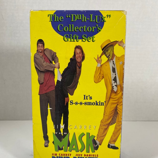 Vintage 1990’s The Mask & Dumb And Dumber Double VHS Video Tape Collector’s Gift Set - Collectible | Cottage Movie | Gift