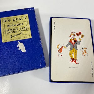 Carte da gioco Bermuda oversize/jumbo vintage degli anni '80 con jolly e design souvenir - Giochi di carte da collezione/Giorni di pioggia/Idea regalo