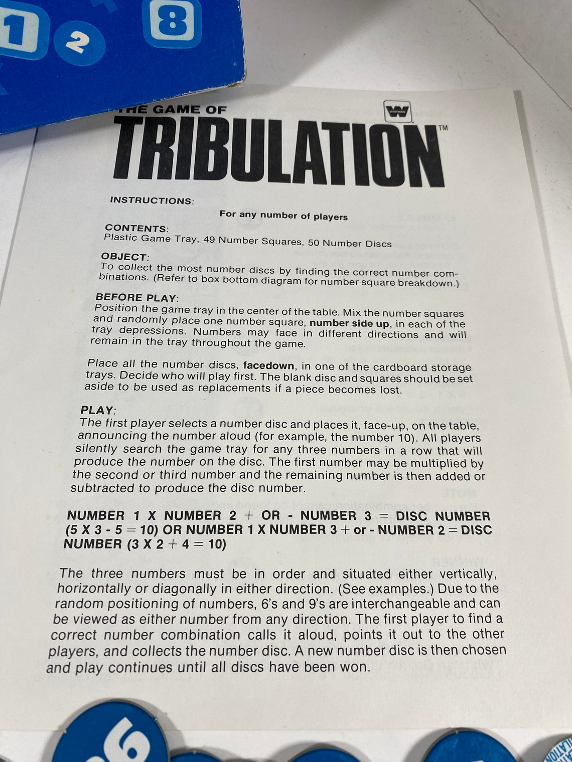 Tri Number Vintage 1981 Tribulation Game: A Race to Find the Tri-number Code ...