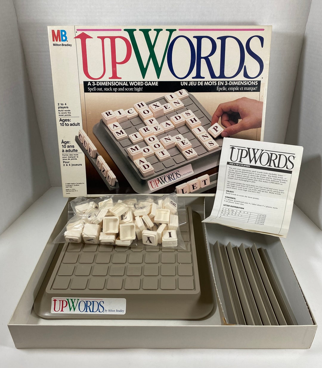 Vintage 1989 Upwords A 3dimensional Word Game Collectable Scrabble