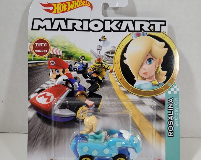 2020 Hot Wheels Mario Kart Rosalina Birthday Girl Diecast Toy Car in