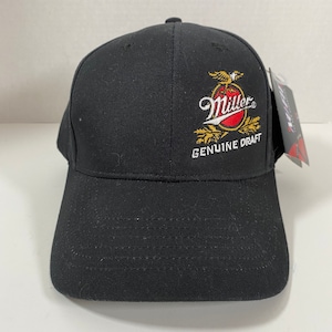 Vintage 1990’s Miller Genuine Draft & Toronto Raptors Black Fitted Trucker Hat/Cap With Original Tag - Collectible | Bar Decor | Gift