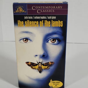 Vintage 1990 The Silence of the Lambs VHS Tape/Horror Thriller Film/Contemporary Classics/Anthony Hopkins, Jodie Foster/Oscar Winning Film