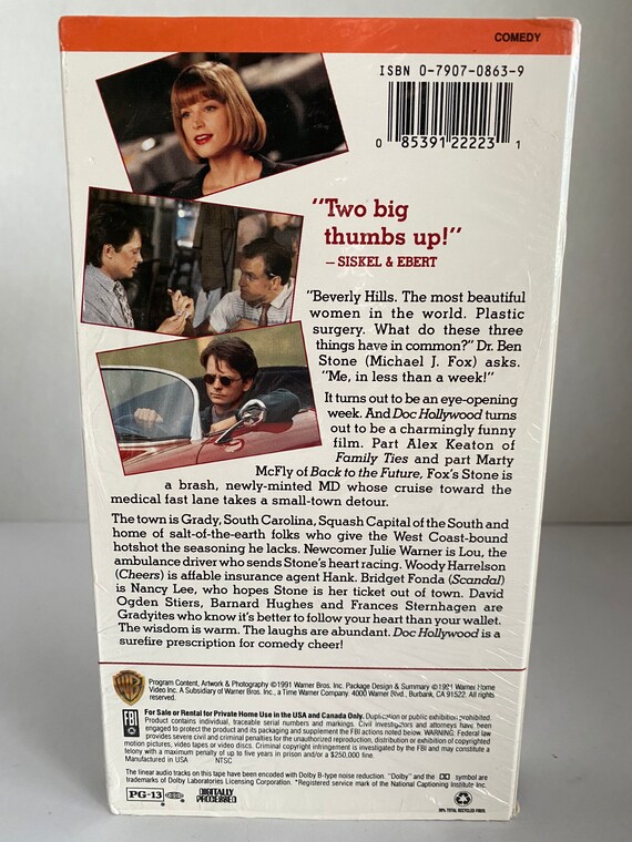 Retro 1991 Doc Hollywood VHS Video Tape - Michael J. Fox/woody