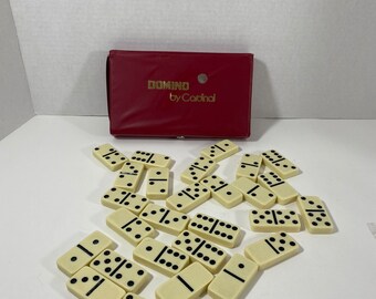 Vintage 1990’s Cardinal 28 Domino Set With Original Case - Collectible | Rainy Day Game | Gift Idea