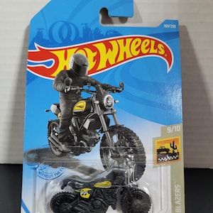 Jouet moto rétro Hot Wheels « Ducati Scrambler Hot Wheels Edition » moulé sous pression à l'échelle 1:64 scellé