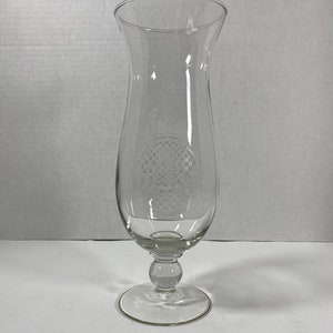 Improv Comedy Club Chicago 22oz Hurricane Glass With White Logo - Collectible | Barware | Bar Decor | Gift Idea
