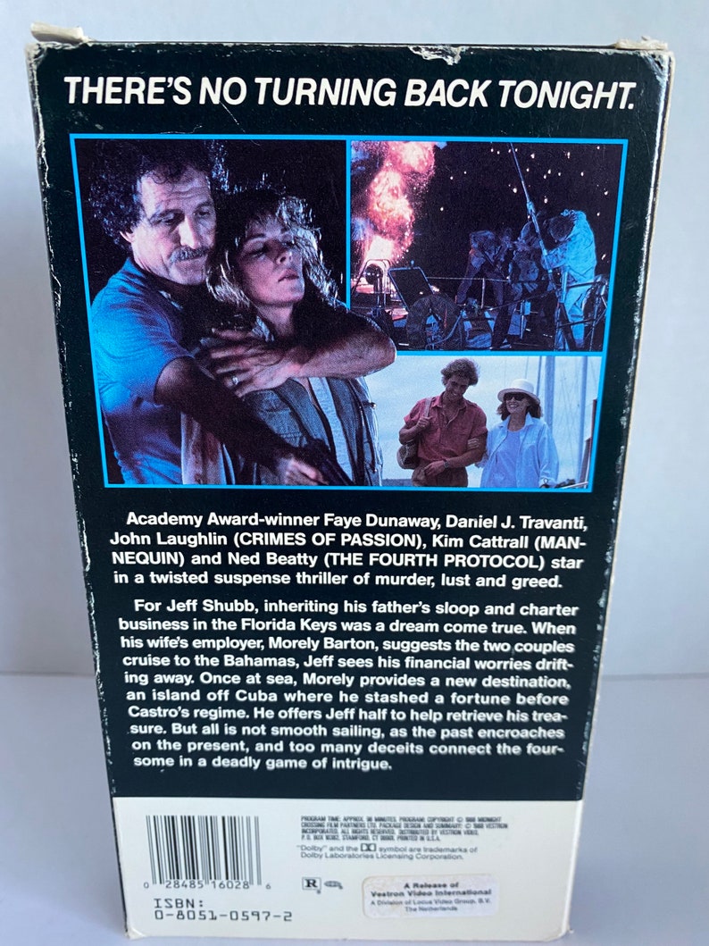 Vintage 1988 Midnight Crossing VHS Video Tape-Starring: Faye Dunaway & Kim Cattrall Collectible/Movie Enthusiast/Giftware image 5