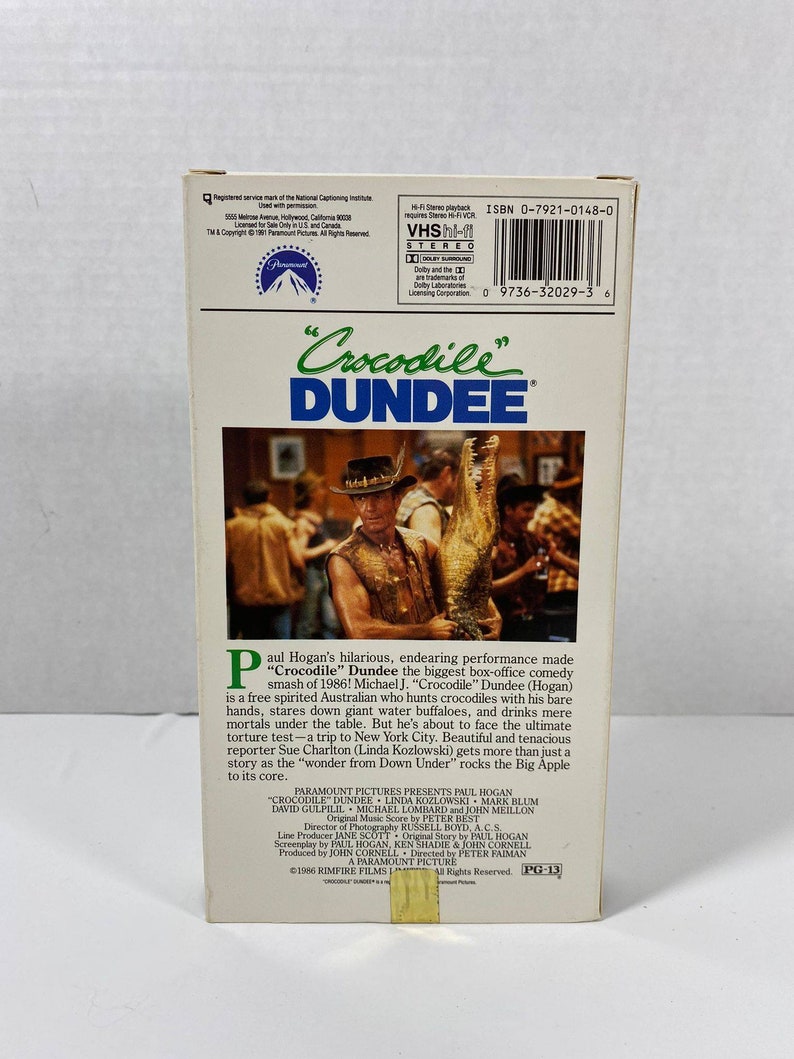 Vintage 1986 Crocodile Dundee VHS Tape Etsy