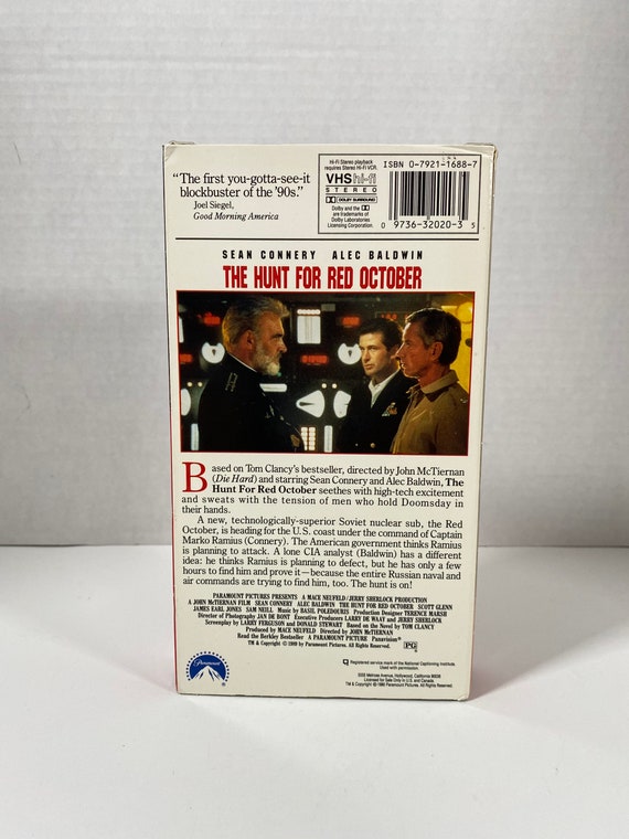 Vintage the Hunt for Red October VHS Video Tape - Starring: Sean