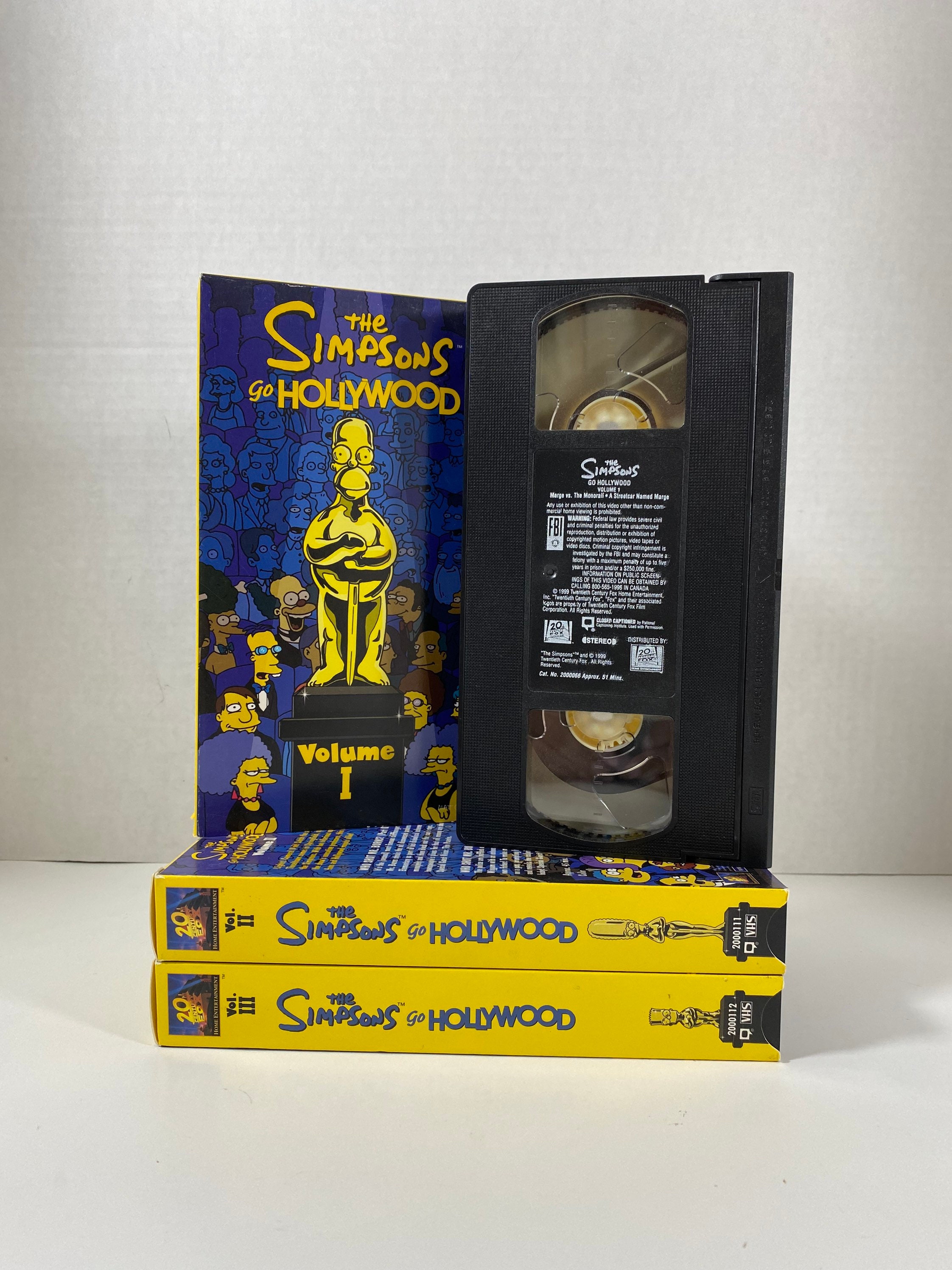 Vintage 1999 the Simpsons Go Hollywood Volume 1 2 and 3 VHS